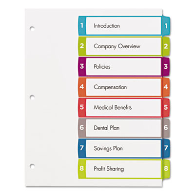Avery&reg; Ready Index&reg; Customizable Table of Contents Multicolor Dividers