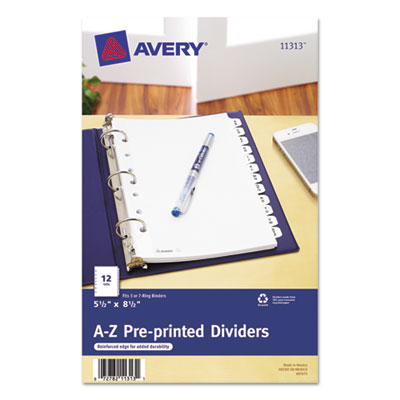 Avery&reg; Preprinted Tab 5 &frac12;" x 8 &frac12;" Dividers