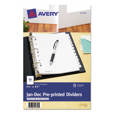Avery&reg; Preprinted Tab 5 &frac12;" x 8 &frac12;" Dividers