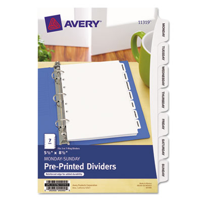 Avery&reg; Preprinted Tab 5 &frac12;" x 8 &frac12;" Dividers