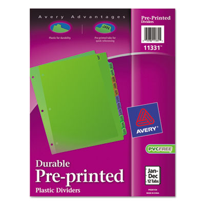 Avery&reg; Preprinted Tab Plastic Dividers