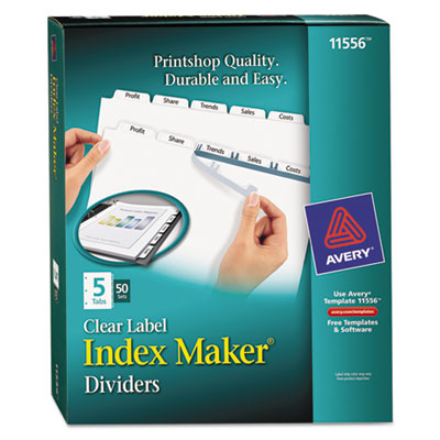 Avery&reg; Index Maker&reg; Print &amp; Apply Clear Label Dividers with White Tabs
