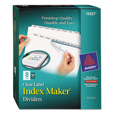 Avery&reg; Index Maker&reg; Print &amp; Apply Clear Label Dividers with White Tabs
