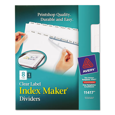 Avery&reg; Index Maker&reg; Print &amp; Apply Clear Label Dividers with White Tabs