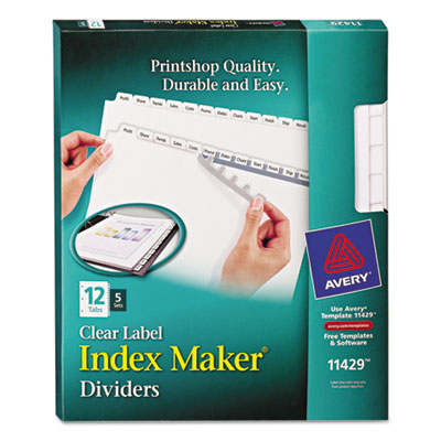 Avery&reg; Index Maker&reg; Print &amp; Apply Clear Label Dividers with White Tabs
