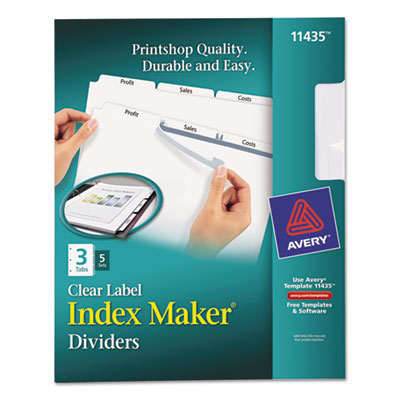 Avery&reg; Index Maker&reg; Print &amp; Apply Clear Label Dividers with White Tabs