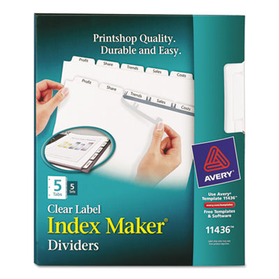 Avery&reg; Index Maker&reg; Print &amp; Apply Clear Label Dividers with White Tabs