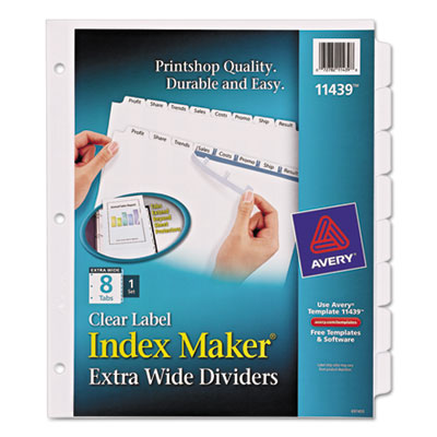 Avery&reg; Index Maker&reg; Print &amp; Apply Clear Label Dividers with White Tabs