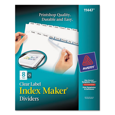 Avery&reg; Index Maker&reg; Print &amp; Apply Clear Label Dividers with White Tabs
