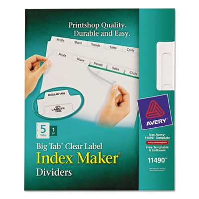 Avery&reg; Index Maker&reg; Print &amp; Apply Clear Label Dividers with White Tabs