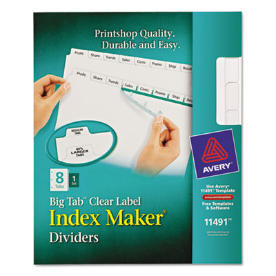 Avery&reg; Index Maker&reg; Print &amp; Apply Clear Label Dividers with White Tabs