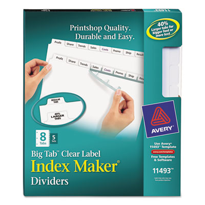 Avery&reg; Index Maker&reg; Print &amp; Apply Clear Label Dividers with White Tabs
