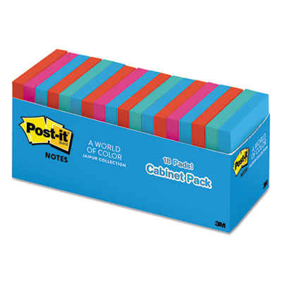 Post-it&reg; Notes Original Pads in Jaipur Colors Cabinet Pack
