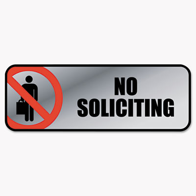 COSCO Brushed Metal Office Sign