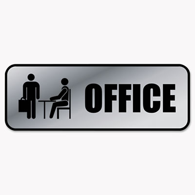 COSCO Brushed Metal Office Sign