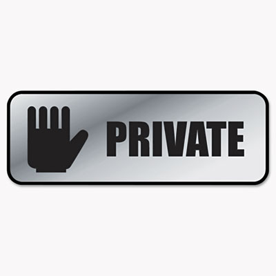 COSCO Brushed Metal Office Sign