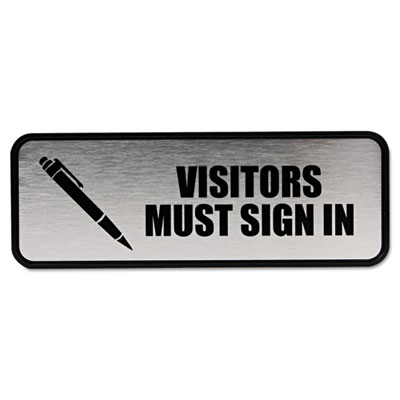 COSCO Brushed Metal Office Sign