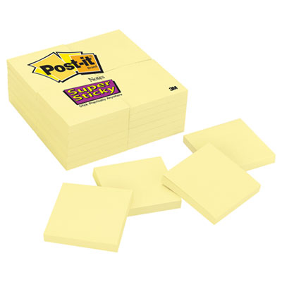 Post-it&reg; Notes Super Sticky Pads in Canary Yellow