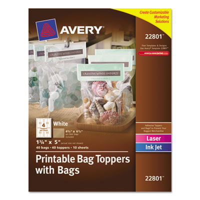 Avery&reg; Printable Bag Toppers with Bags