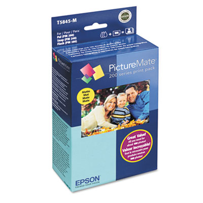 Epson&reg; PictureMate&trade; 200-Series Print Pack, Matte