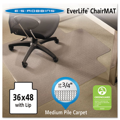 ES Robbins&reg; EverLife&trade; Chair Mats For Medium Pile Carpet