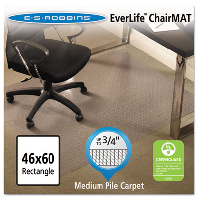 ES Robbins&reg; EverLife&trade; Chair Mats For Medium Pile Carpet