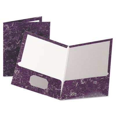 Oxford&reg; Marble Laminated Twin Pocket Folders