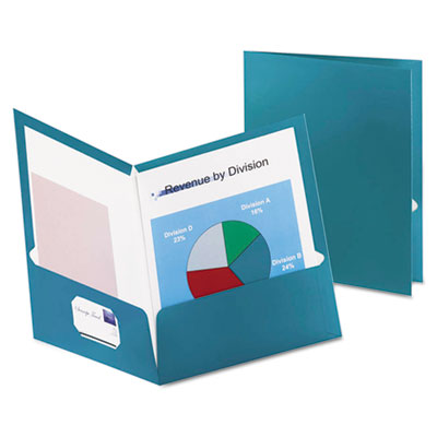 Oxford&reg; Metallic Laminated Twin Pocket Folders