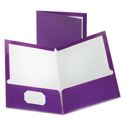 Oxford&reg; Metallic Laminated Twin Pocket Folders