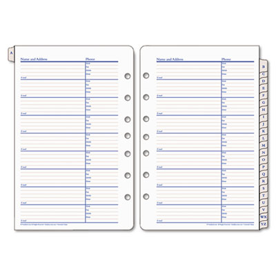 FranklinCovey&reg; A-Z Tabbed Address/Phone Pages
