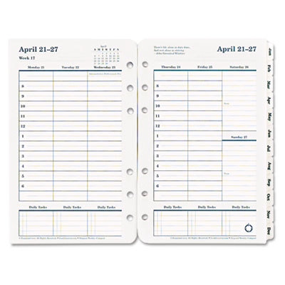 FranklinCovey&reg; Original Green Dated Weekly/Monthly Planner Refill