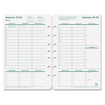 FranklinCovey&reg; Original Green Dated Weekly/Monthly Planner Refill
