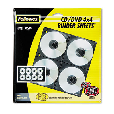 Fellowes&reg; CD/DVD Protector Sheets for Three-Ring Binders