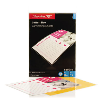 Swingline&trade; SelfSeal&trade; Self-Adhesive Laminating Pouches &amp; Single-Sided Sheets