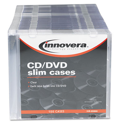 Innovera&reg; CD/DVD Polystyrene Slim Storage Case
