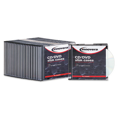 Innovera&reg; CD/DVD Polystyrene Slim Storage Case