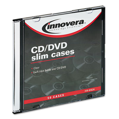 Innovera&reg; CD/DVD Polystyrene Slim Storage Case