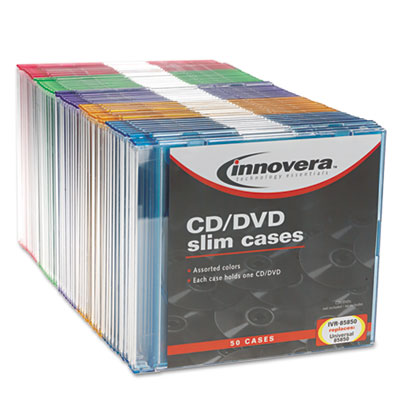Innovera&reg; CD/DVD Polystyrene Slim Storage Case
