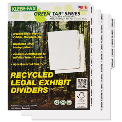 Kleer-Fax&reg; 80000 Series Side Tab Legal Index Divider Set