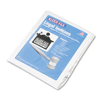 Kleer-Fax&reg; 80000 Series Numerical Side Tab Legal Index Divider