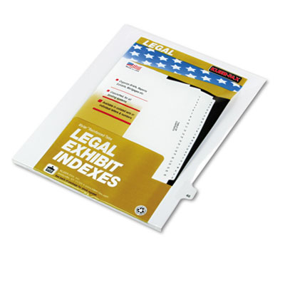Kleer-Fax&reg; 80000 Series Numerical Side Tab Legal Index Divider
