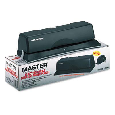 Master® EP312 Electric/Battery-Operated Three-Hole Punch Master® EP312 Electric/Battery-Operated Three-Hole Punch
