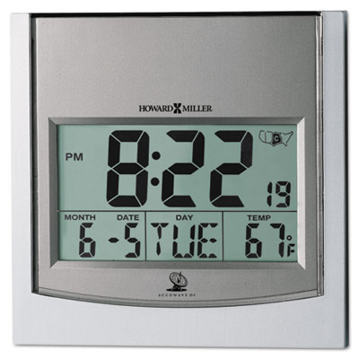 Howard Miller&reg; TechTime II Radio-Controlled LCD Wall or Table Alarm Clock