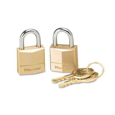 Master Lock&reg; Twin Brass 3-Pin Tumbler Lock