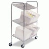 Mayline&reg; Kwik-File Mailflow-To-Go&trade; Three-Shelf Wire Tote Cart
