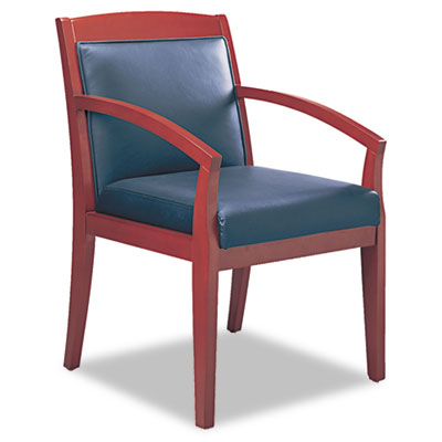 Mayline&reg; Mercado&trade; Series Leather Seating Wood Guest Chair