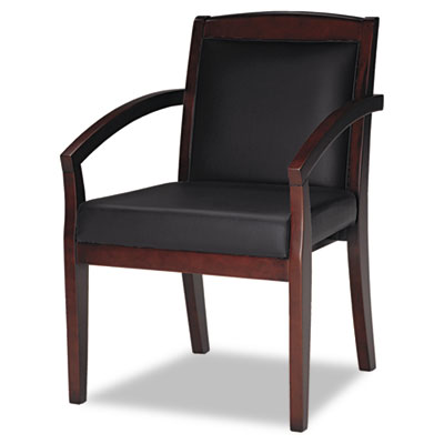 Mayline&reg; Mercado&trade; Series Leather Seating Wood Guest Chair
