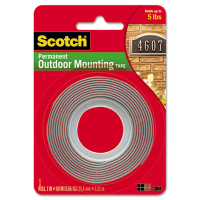 Scotch&reg; Permanent Heavy Duty Interior/Exterior Mounting Tape