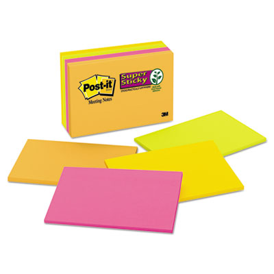 Post-it® Notes Super Sticky Meeting Notes in Rio de Janeiro Colors Post-it® Notes Super Sticky Meeting Notes in Rio de Janeiro Colors