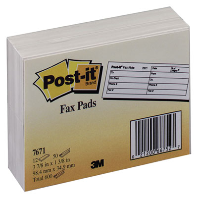 Post-it&reg; Printed Fax Note